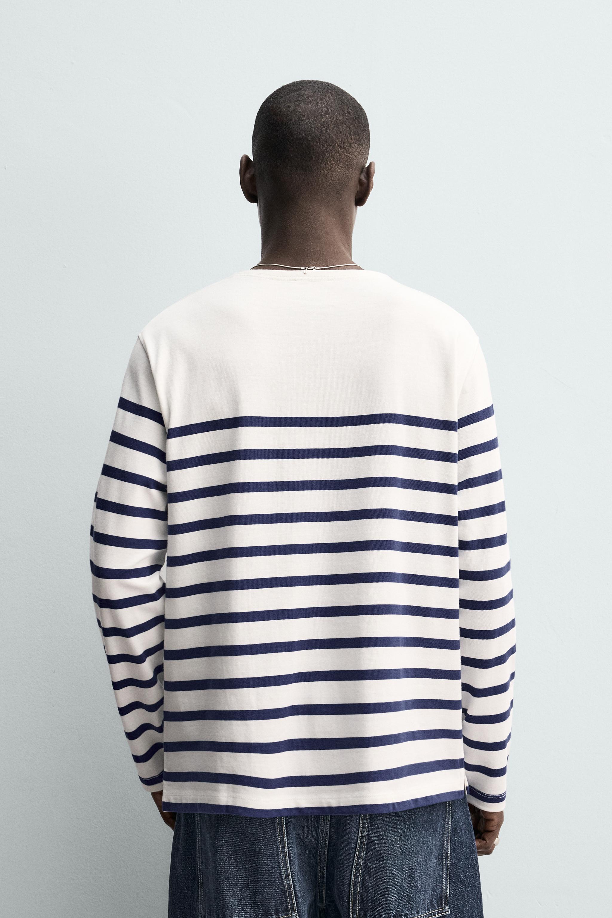 RELAXED FIT STRIPED JACQUARD T-SHIRT